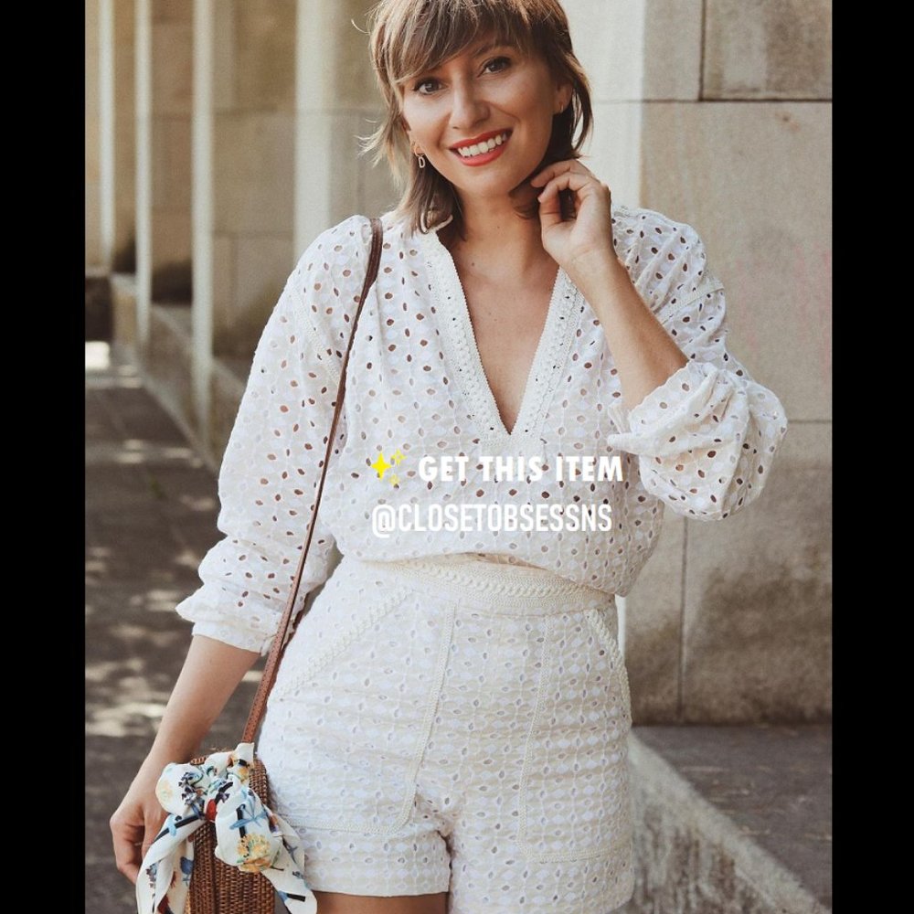 SOLD! ZARA Embroidered Eyelet Shorts* - Picture 5 of 16